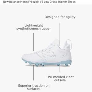 New Balance Freeze Lacrosse Men’s White and Blue Cleats